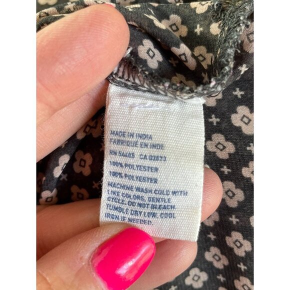 American Eagle Outfitters Shirt Top Button Front Floral Long Sleeve XS - Picture 7 of 8